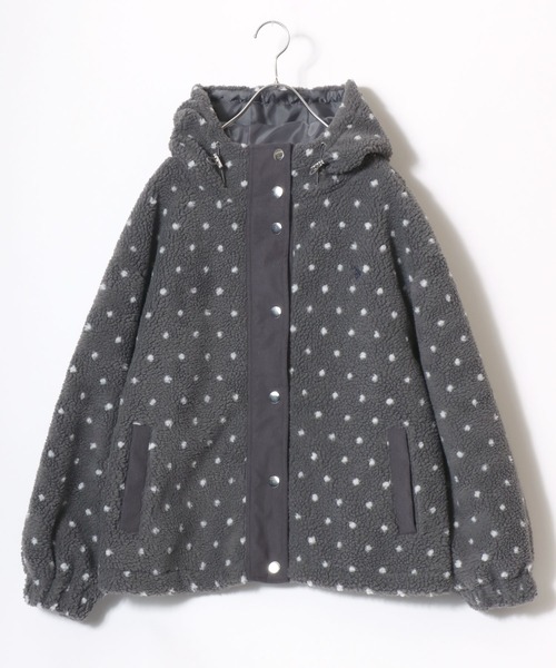 U.S. POLO ASSN.(ユーエスポロアッスン)の「「大人気アウター再入荷」別注 もこもこ冬映えアウター U.S.POLO ASSN. ボアフードブルゾン/ジャケット/無地 ドット柄(ブルゾン・レディース・アイボリー/ブラック/ベージュ/グレー系その他・M/L)」の3枚目の写真
