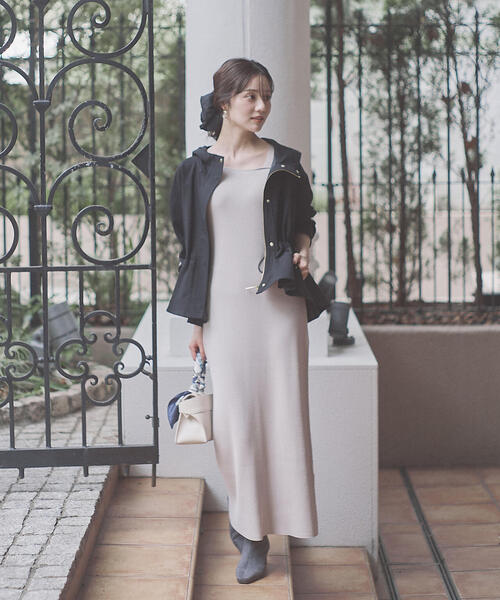 PROPORTION BODY DRESSING（プロポーションボディドレッシング）の「デコルテアシメリブニットワンピース / 1215240015（ワンピース・レディース・ダークグレー/グレー・P/S/MEDIUM）」の5枚目の写真