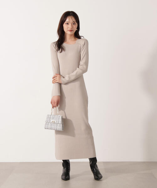 PROPORTION BODY DRESSING（プロポーションボディドレッシング）の「デコルテアシメリブニットワンピース / 1215240015（ワンピース・レディース・ダークグレー/グレー・P/S/MEDIUM）」の7枚目の写真