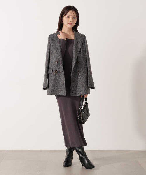 PROPORTION BODY DRESSING（プロポーションボディドレッシング）の「デコルテアシメリブニットワンピース / 1215240015（ワンピース・レディース・ダークグレー/グレー・P/S/MEDIUM）」の18枚目の写真