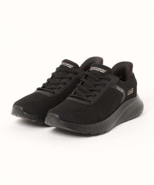 SKECHERS(スケッチャーズ)の「《SKECHERS》BOBS SQUAD CHAOS-CURRE(スニーカー・レディース・ブラック×ブラック/ベージュ系その他/ラベンダー・22.5cm/23.0cm/23.5cm/24.0cm/24.5cm/25.0cm)」の1枚目の写真