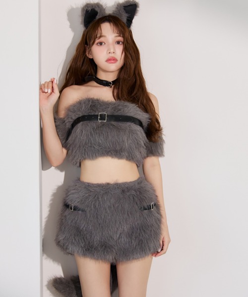 ファーウルフセットアップ【コスプレ6点セット】（コスチューム