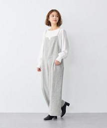 anyfee（エニフィー）の「【anyfee/大きいサイズ】ツイードキャミビスチェ風サロペット/オールインワン（サロペット/オーバーオール）」