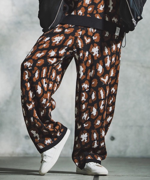 GLIMCLAP(グリムクラップ)の「mp14140-Illusionism Leopard Pattern Knitpants ニットパンツ(192-041-gla-cf)(その他パンツ・メンズ・ブラック/ベージュ/アイボリー/グレー系その他・S/M/L)」の1枚目の写真