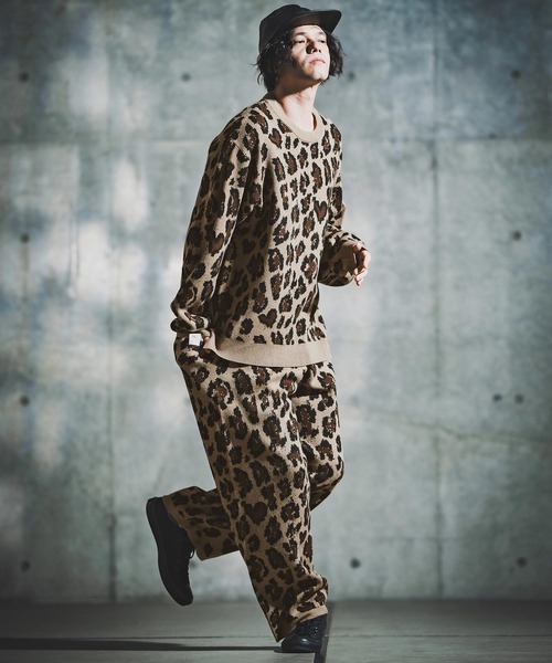 GLIMCLAP(グリムクラップ)の「mp14140-Illusionism Leopard Pattern Knitpants ニットパンツ(192-041-gla-cf)(その他パンツ・メンズ・ブラック/ベージュ/アイボリー/グレー系その他・S/M/L)」の7枚目の写真