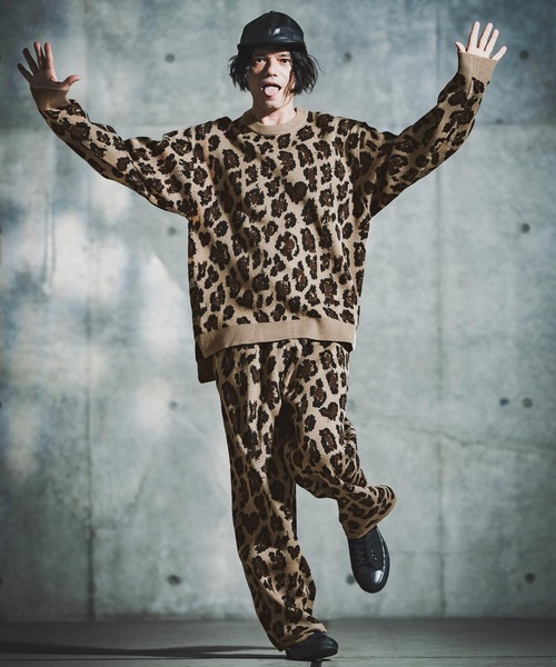 GLIMCLAP(グリムクラップ)の「mp14140-Illusionism Leopard Pattern Knitpants ニットパンツ(192-041-gla-cf)(その他パンツ・メンズ・ブラック/ベージュ/アイボリー/グレー系その他・S/M/L)」の8枚目の写真