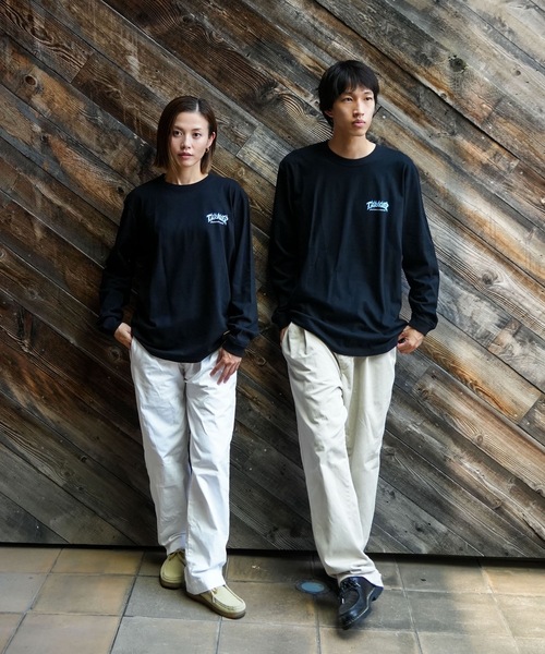 THRASHER（スラッシャー）の「FIRE LOGO L/S T-SHIRTS/THRASHER スラッシャーロゴ 長袖 Tシャツ ロンT 炎 フレーム エフェクト胸ロゴ プリント ストリート スケート（Tシャツ/カットソー・メンズ・ブラック×ブルー/ホワイト×ブルー・MEDIUM/LARGE/X-LARGE/SMALL）」の19枚目の写真