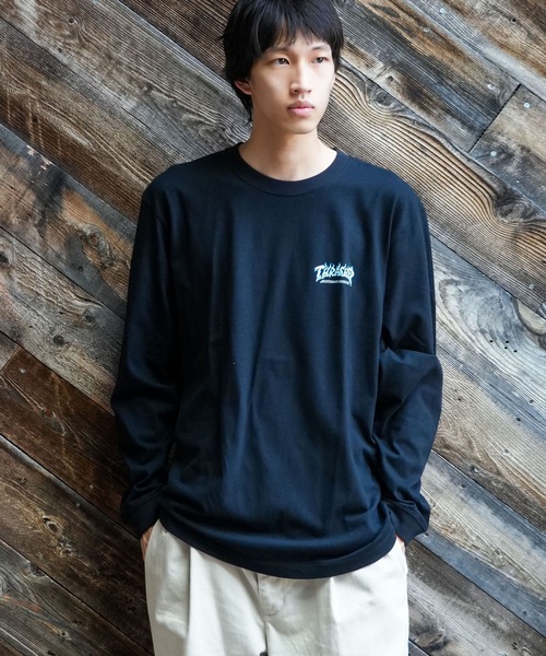 THRASHER（スラッシャー）の「FIRE LOGO L/S T-SHIRTS/THRASHER スラッシャーロゴ 長袖 Tシャツ ロンT 炎 フレーム エフェクト胸ロゴ プリント ストリート スケート（Tシャツ/カットソー・メンズ・ブラック×ブルー/ホワイト×ブルー・MEDIUM/LARGE/X-LARGE/SMALL）」の22枚目の写真