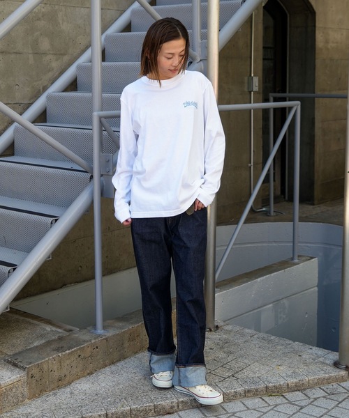THRASHER（スラッシャー）の「FIRE LOGO L/S T-SHIRTS/THRASHER スラッシャーロゴ 長袖 Tシャツ ロンT 炎 フレーム エフェクト胸ロゴ プリント ストリート スケート（Tシャツ/カットソー・メンズ・ブラック×ブルー/ホワイト×ブルー・MEDIUM/LARGE/X-LARGE/SMALL）」の12枚目の写真