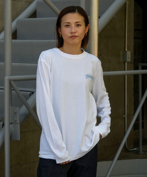 THRASHER（スラッシャー）の「FIRE LOGO L/S T-SHIRTS/THRASHER スラッシャーロゴ 長袖 Tシャツ ロンT 炎 フレーム エフェクト胸ロゴ プリント ストリート スケート（Tシャツ/カットソー・メンズ・ブラック×ブルー/ホワイト×ブルー・MEDIUM/LARGE/X-LARGE/SMALL）」の15枚目の写真