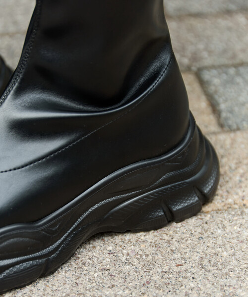 FREAK'S STORE（フリークスストア）の「限定展開　サイド ジップ 厚底 ブーツ（ブーツ・レディース・ブラック/ダークブラウン・36/38/37）」の12枚目の写真