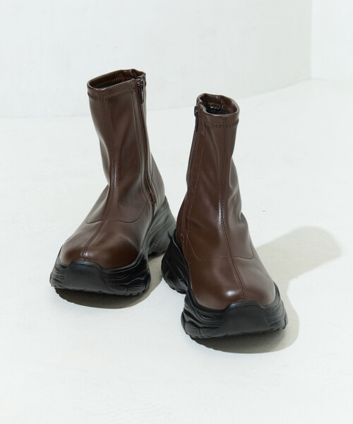 FREAK'S STORE（フリークスストア）の「限定展開　サイド ジップ 厚底 ブーツ（ブーツ・レディース・ブラック/ダークブラウン・36/38/37）」の17枚目の写真