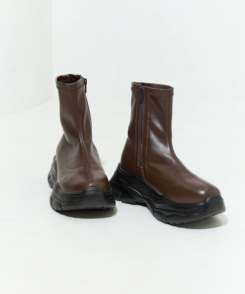 FREAK'S STORE（フリークスストア）の「限定展開　サイド ジップ 厚底 ブーツ（ブーツ・レディース・ブラック/ダークブラウン・36/38/37）」の18枚目の写真