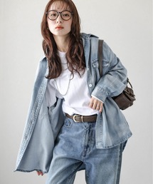 AMELY | ラウンドヘムデニムシャツ(シャツ/ブラウス)