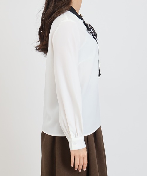 TRUDEA（トルディア）の「スカーフボウタイとろみブラウス（シャツ/ブラウス・レディース・ブラック/ホワイト/ブラウン・MEDIUM）」の18枚目の写真