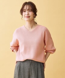 【8色展開】Vネックデイリーニット