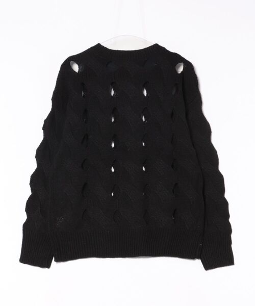 STYLEBLOCK（スタイルブロック）の「メッシュニットプルオーバー（ニット/セーター・レディース・ライトベージュ/チャコールグレー/ブラウン/ブラック・M）」の5枚目の写真