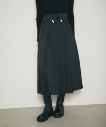 ビジュー付きプリーツスカート