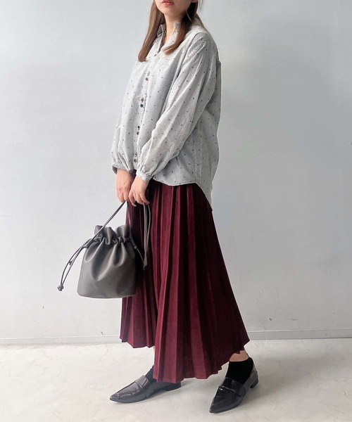 AS KNOW AS plus(アズノゥアズプラス)の「♪多釦スキッパーシャツ(シャツ/ブラウス・レディース・グレイッシュベージュ/ブラック系/ブラック系1/ホワイト系/ホワイト系2/ブラック系2・FREE)」の9枚目の写真