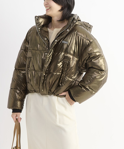 CONVERSE TOKYO(コンバーストウキョウ)の「【HL】METALLIC SHORT DOWN JACKET(ダウンジャケット/コート・レディース・シルバー/ブラック/カーキ・FREE)」の14枚目の写真