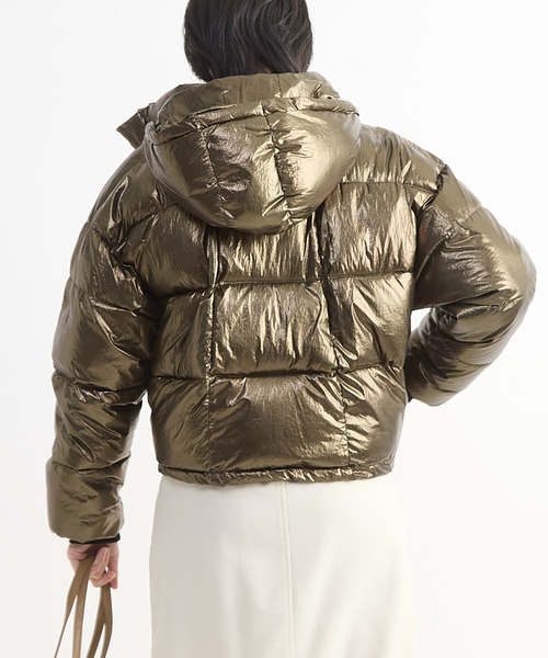 CONVERSE TOKYO(コンバーストウキョウ)の「【HL】METALLIC SHORT DOWN JACKET(ダウンジャケット/コート・レディース・シルバー/ブラック/カーキ・FREE)」の15枚目の写真