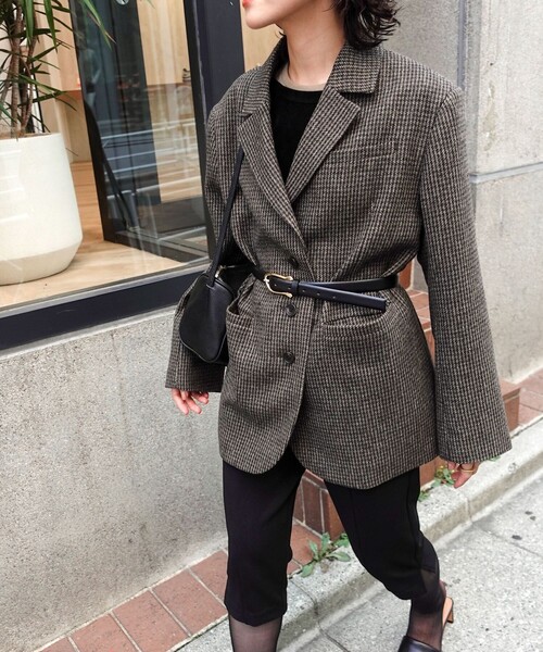 MAQWEL（マクウェル）の「【MAQWEL/マクウェル】オーバージャケット（テーラードジャケット・レディース・グリーン系その他4/ブラウン系その他・FREE）」の2枚目の写真