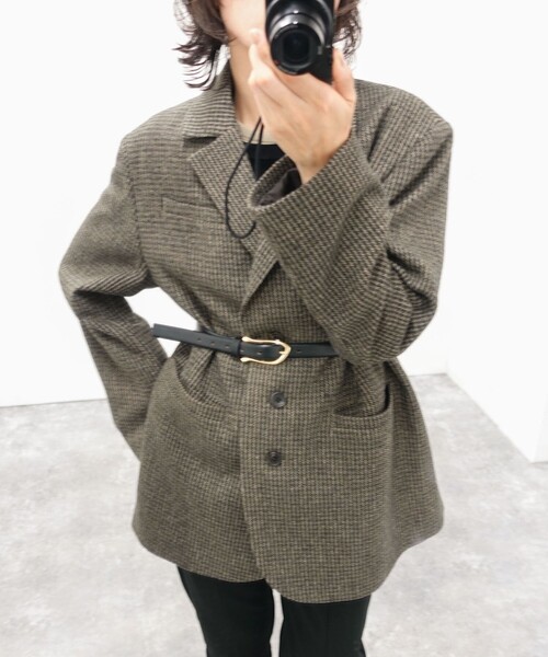 MAQWEL（マクウェル）の「【MAQWEL/マクウェル】オーバージャケット（テーラードジャケット・レディース・グリーン系その他4/ブラウン系その他・FREE）」の7枚目の写真