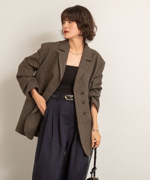 MAQWEL（マクウェル）の「【MAQWEL/マクウェル】オーバージャケット（テーラードジャケット・レディース・グリーン系その他4/ブラウン系その他・FREE）」の9枚目の写真
