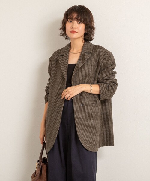 MAQWEL（マクウェル）の「【MAQWEL/マクウェル】オーバージャケット（テーラードジャケット・レディース・グリーン系その他4/ブラウン系その他・FREE）」の15枚目の写真