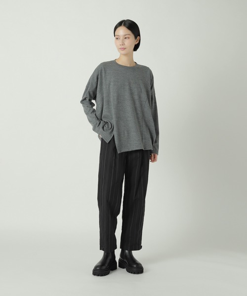 ZUCCa（ズッカ）の「ウールジャージィー / プルオーバー（ニット/セーター・レディース・グレー/ネイビー/オレンジ・M size）」の2枚目の写真