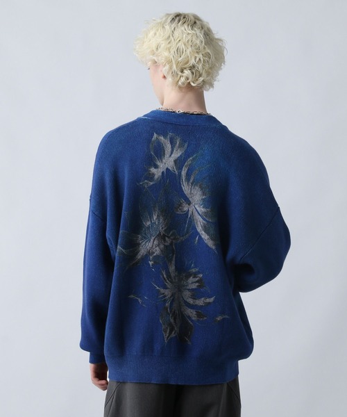 HARE（ハレ）の「デジタルフラワーモチーフカーディガン(HARE)（カーディガン/ボレロ・メンズ・ブルー/ブラック・FREE）」の18枚目の写真