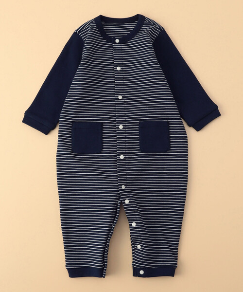 COMME CA ISM（コムサイズム）の「クマ耳付き おしりパッチ ツーウェイオール（ロンパース・キッズ・ネイビー/ベージュ・60-80cm）」の6枚目の写真