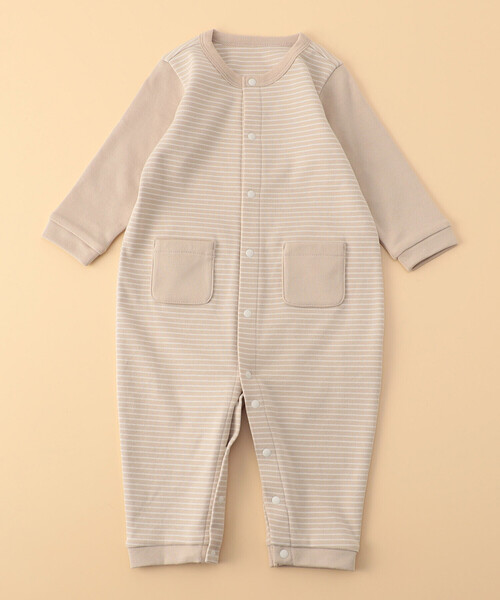 COMME CA ISM（コムサイズム）の「クマ耳付き おしりパッチ ツーウェイオール（ロンパース・キッズ・ネイビー/ベージュ・60-80cm）」の7枚目の写真