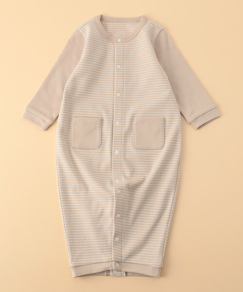 COMME CA ISM（コムサイズム）の「クマ耳付き おしりパッチ ツーウェイオール（ロンパース・キッズ・ネイビー/ベージュ・60-80cm）」の9枚目の写真