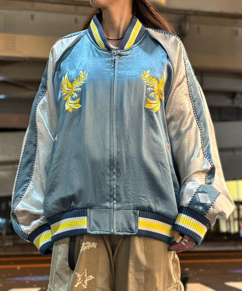 【貴重】el conductorh スカジャン ロイヤルフラッシュ限定カラー el conductorH/コンダクター/別注 Embroidered Sourvenir JKT