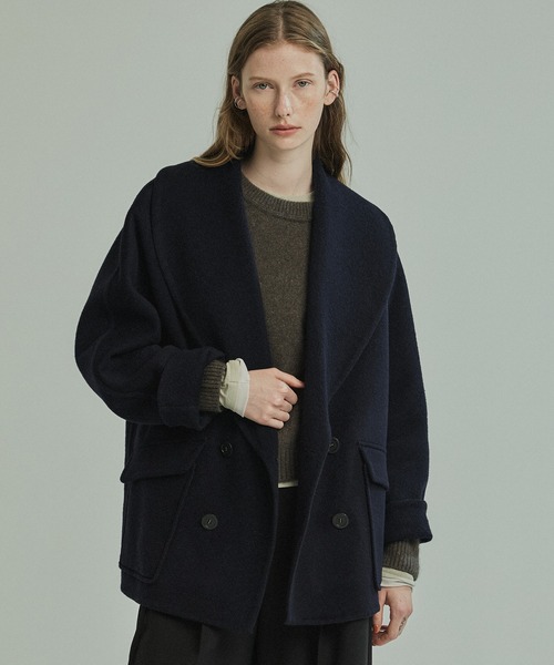 【極上の肌触り】バーバリー ステンカラーコート カシミヤ 羊毛 濃紺 XL相当 カシミヤ コート ステンカラーコート フード付き レディース セーブル