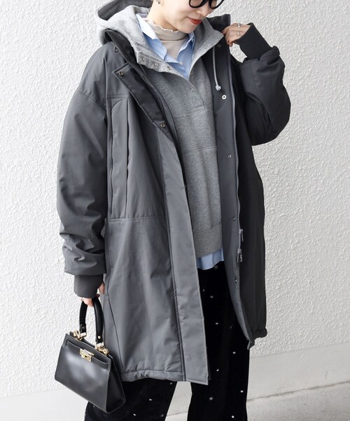 SHIPS any:〈多機能〉中綿 2WAY スタンドカラー モンスター コート