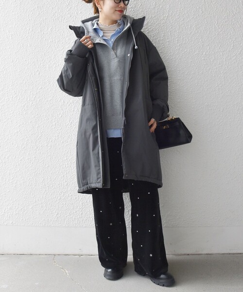 セール】SHIPS any:〈多機能〉中綿 2WAY スタンドカラー モンスター