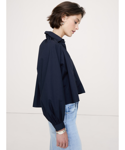 Banana Republic(バナナリパブリック)の「コットン ポプリン バルーンスリーブ シャツ(シャツ/ブラウス・レディース・ネイビー/ブラウン・XS/L/M/S)」の5枚目の写真