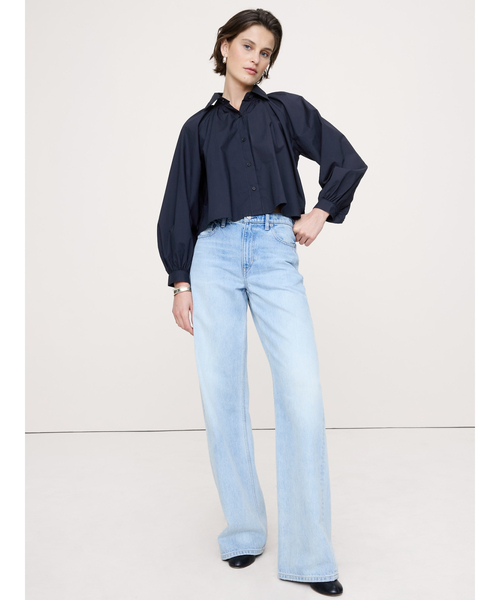 Banana Republic(バナナリパブリック)の「コットン ポプリン バルーンスリーブ シャツ(シャツ/ブラウス・レディース・ネイビー/ブラウン・XS/L/M/S)」の10枚目の写真