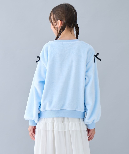 Amourire girl（アムリールガール）の「ぽわん袖フリースプルオーバー（スウェット・キッズ・オフホワイト/サックスブルー・140cm/130cm/160cm/150cm）」の12枚目の写真