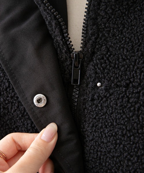 Diable baiser(ディアブルベーゼ)の「ボアスタンドブルゾン【ジャケット】【コート】(その他アウター・レディース・アイボリー/ブラック/モカ・LARGE/MEDIUM)」の11枚目の写真