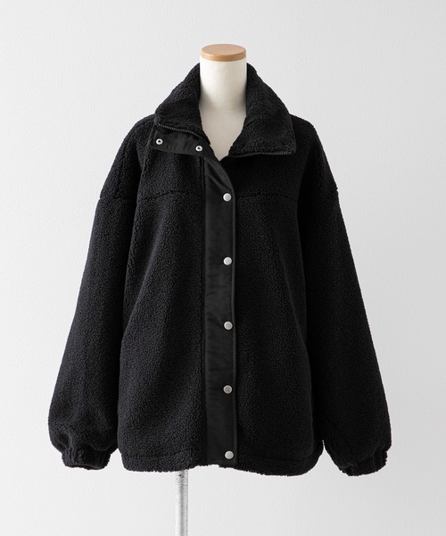 Diable baiser(ディアブルベーゼ)の「ボアスタンドブルゾン【ジャケット】【コート】(その他アウター・レディース・アイボリー/ブラック/モカ・LARGE/MEDIUM)」の5枚目の写真