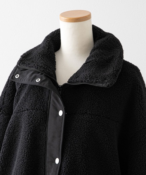 Diable baiser(ディアブルベーゼ)の「ボアスタンドブルゾン【ジャケット】【コート】(その他アウター・レディース・アイボリー/ブラック/モカ・LARGE/MEDIUM)」の9枚目の写真