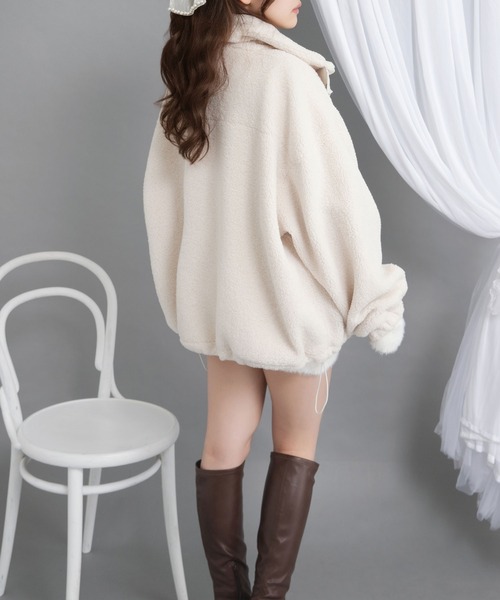 Diable baiser(ディアブルベーゼ)の「ボアスタンドブルゾン【ジャケット】【コート】(その他アウター・レディース・アイボリー/ブラック/モカ・LARGE/MEDIUM)」の20枚目の写真