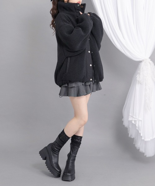 Diable baiser(ディアブルベーゼ)の「ボアスタンドブルゾン【ジャケット】【コート】(その他アウター・レディース・アイボリー/ブラック/モカ・LARGE/MEDIUM)」の18枚目の写真