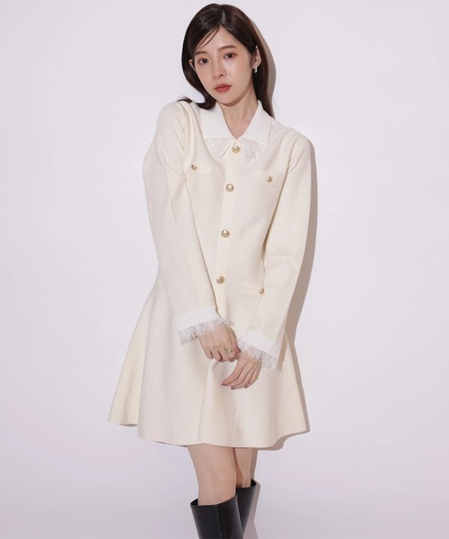 Rirandture（リランドチュール）の「レースカラーミニニットワンピース