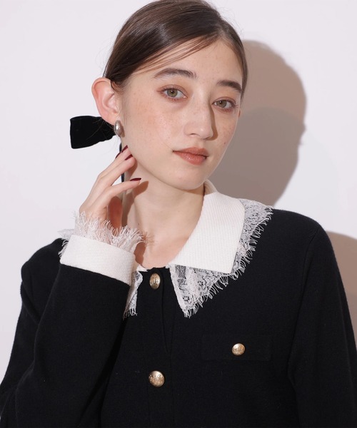 リランドチュール レースポロカラーミニワンピース リランドチュール Rirandture レースポロカラーミニワンピース