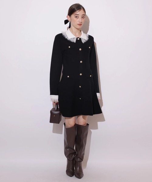 Rirandture（リランドチュール）の「レースカラーミニニットワンピース