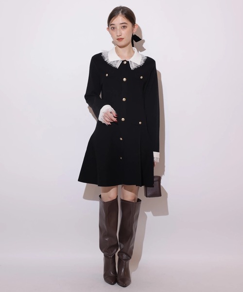 Rirandture（リランドチュール）の「レースカラーミニニットワンピース